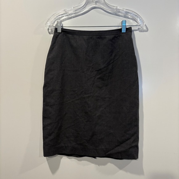 Brooks Brothers 346 Grey Stretch Wool Pencil Skirt Career Womens Size 2 - Picture 4 of 7